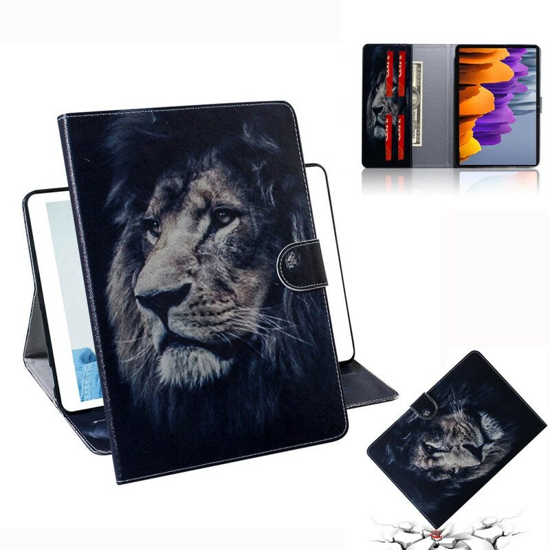 Custodia in pelle Samsung Galaxy Tab S8 / Tab S7 Testa Di Leone