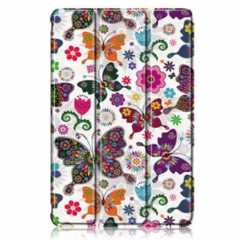 Custodia Samsung Galaxy Tab S8 / Tab S7 Farfalle E Fiori Migliorati