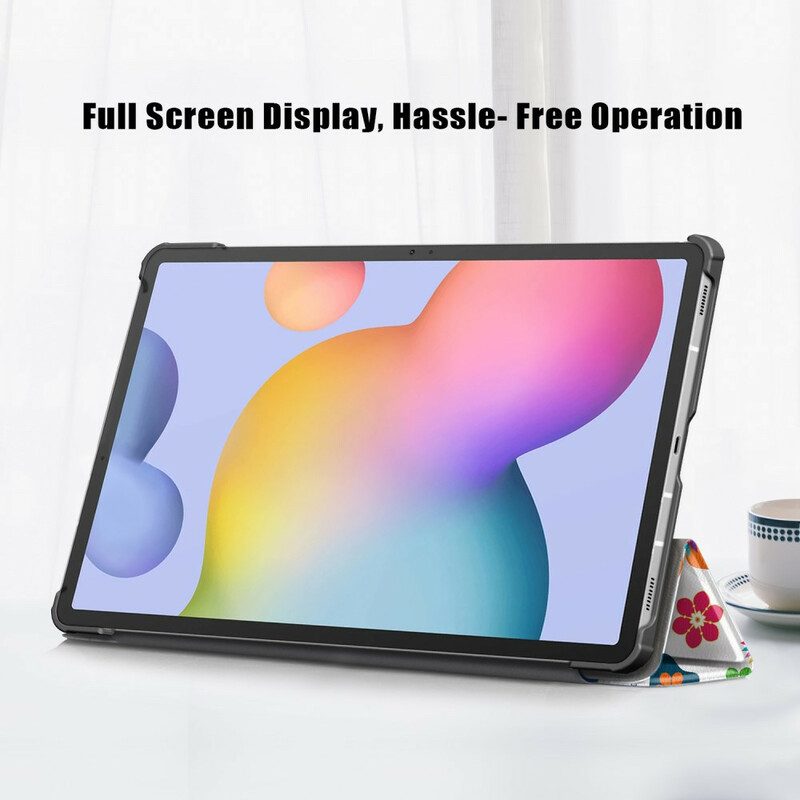 Custodia Samsung Galaxy Tab S8 / Tab S7 Farfalle E Fiori Migliorati