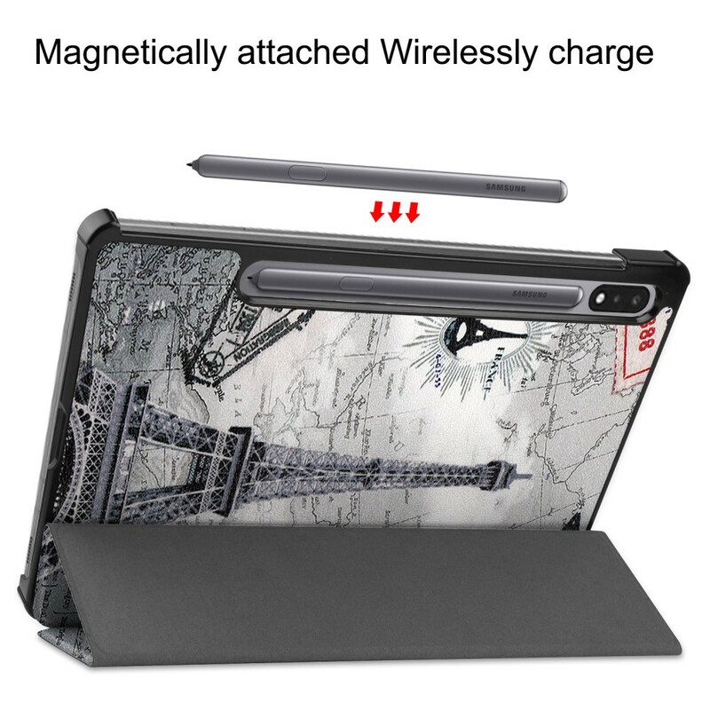 Custodia Samsung Galaxy Tab S8 / Tab S7 Porta Stilo Torre Eiffel