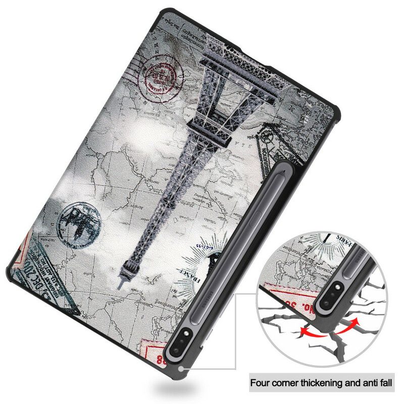Custodia Samsung Galaxy Tab S8 / Tab S7 Porta Stilo Torre Eiffel