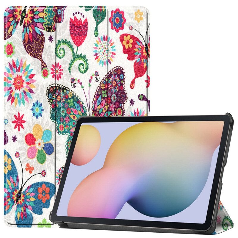 Custodia Samsung Galaxy Tab S8 / Tab S7 Portapenne Fiore Vintage