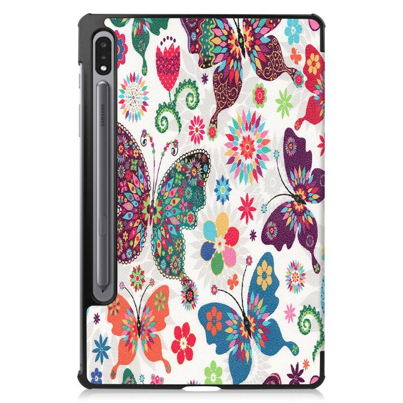 Custodia Samsung Galaxy Tab S8 / Tab S7 Portapenne Fiore Vintage