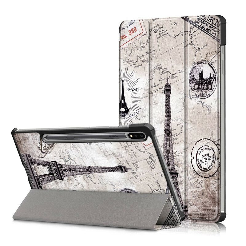 Custodia Samsung Galaxy Tab S8 / Tab S7 Torre Eiffel Rinforzata