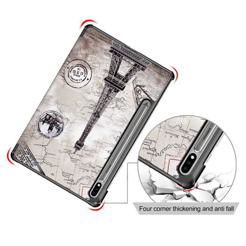 Custodia Samsung Galaxy Tab S8 / Tab S7 Torre Eiffel Rinforzata