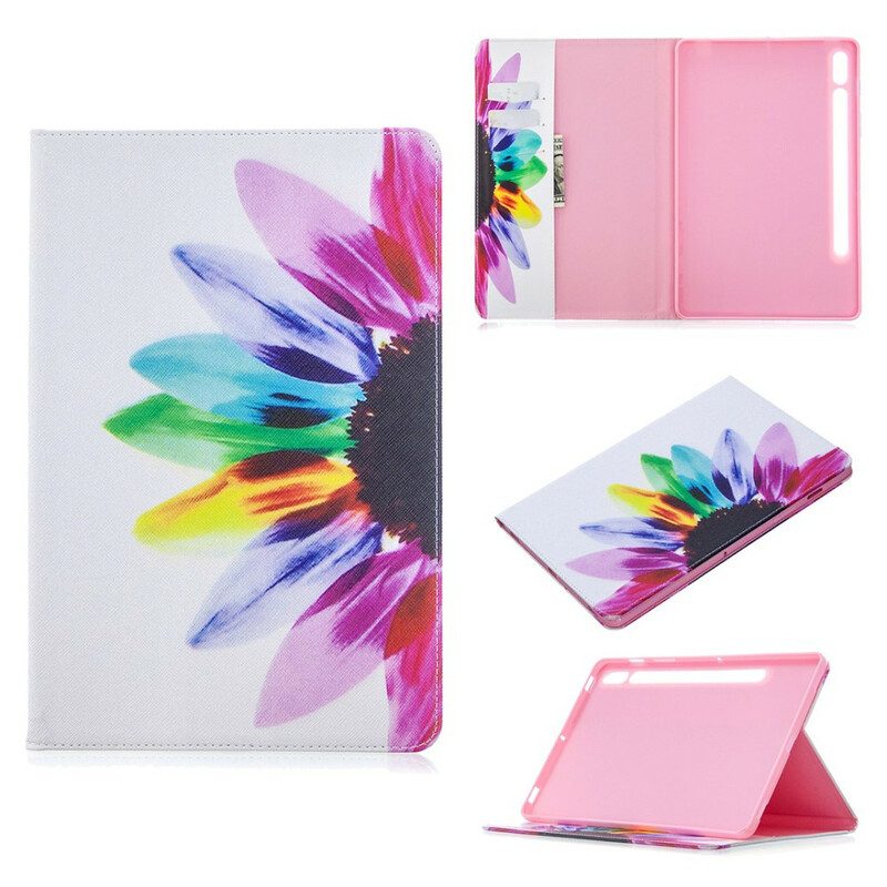 Folio Cover Samsung Galaxy Tab S8 / Tab S7 Fiore Dell'acquerello