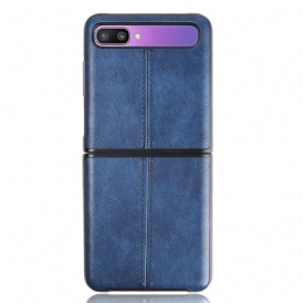 Folio Cover Samsung Galaxy Z Flip Custodia in pelle Effetto Pelle Couture