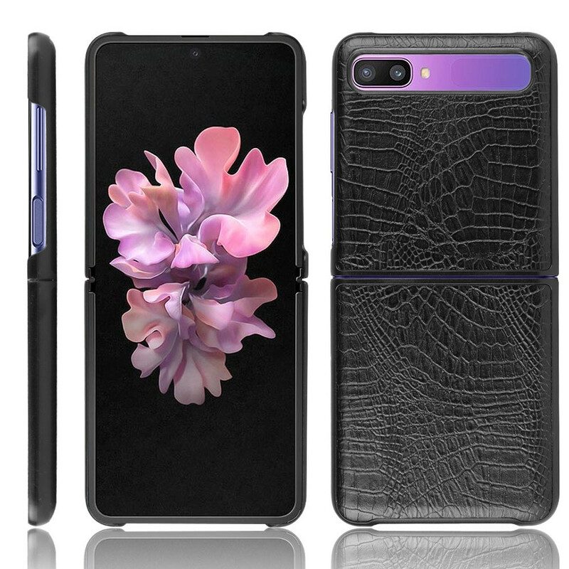 Folio Cover Samsung Galaxy Z Flip Custodia in pelle Effetto Pelle Di Coccodrillo
