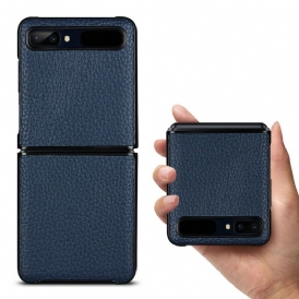 Folio Cover Samsung Galaxy Z Flip Custodia in pelle Vera Pelle Di Litchi