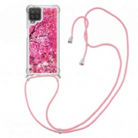 Cover Samsung Galaxy M12 / A12 Albero Con Coulisse Di Paillettes