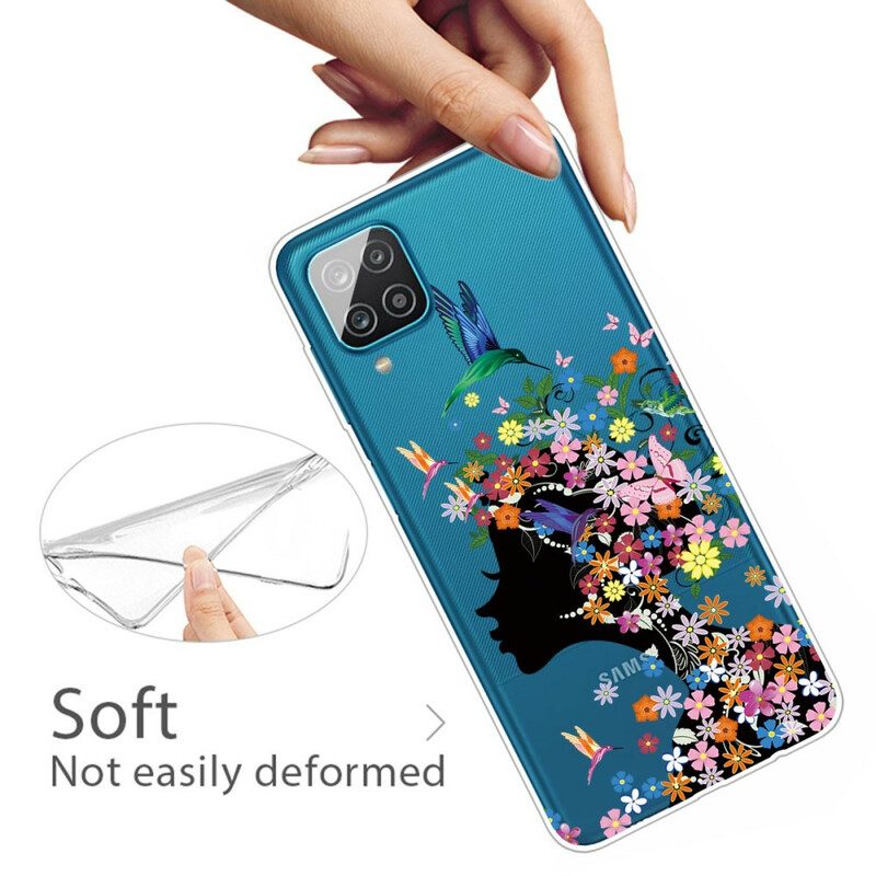 Cover Samsung Galaxy M12 / A12 Bella Testa Di Fiore
