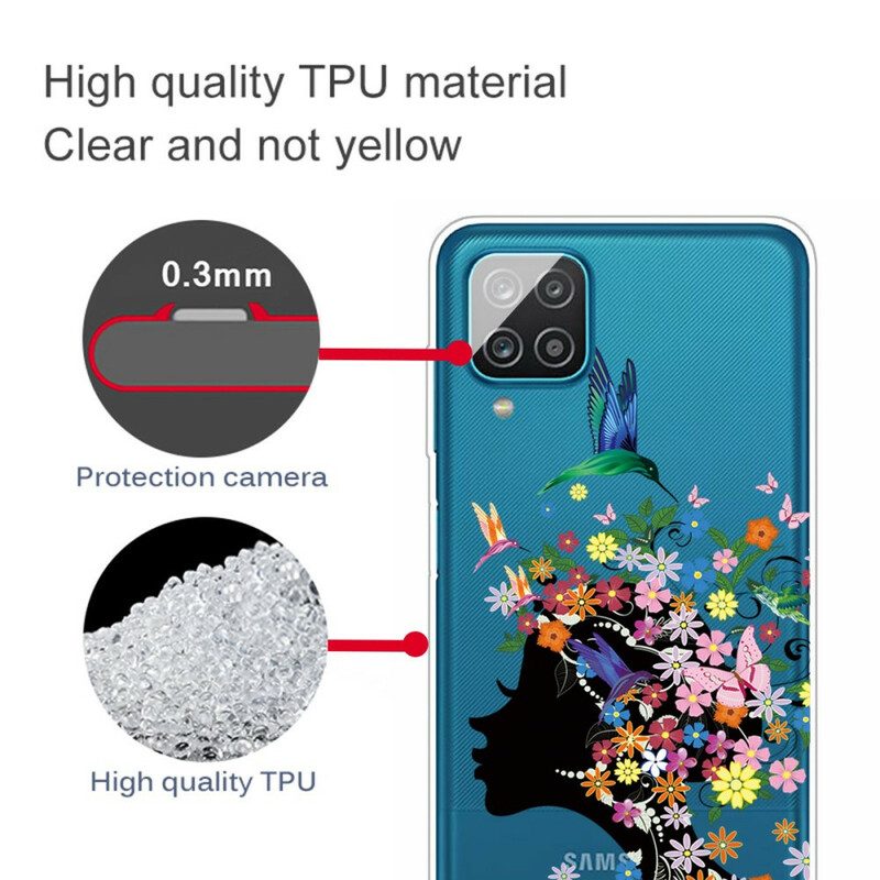 Cover Samsung Galaxy M12 / A12 Bella Testa Di Fiore