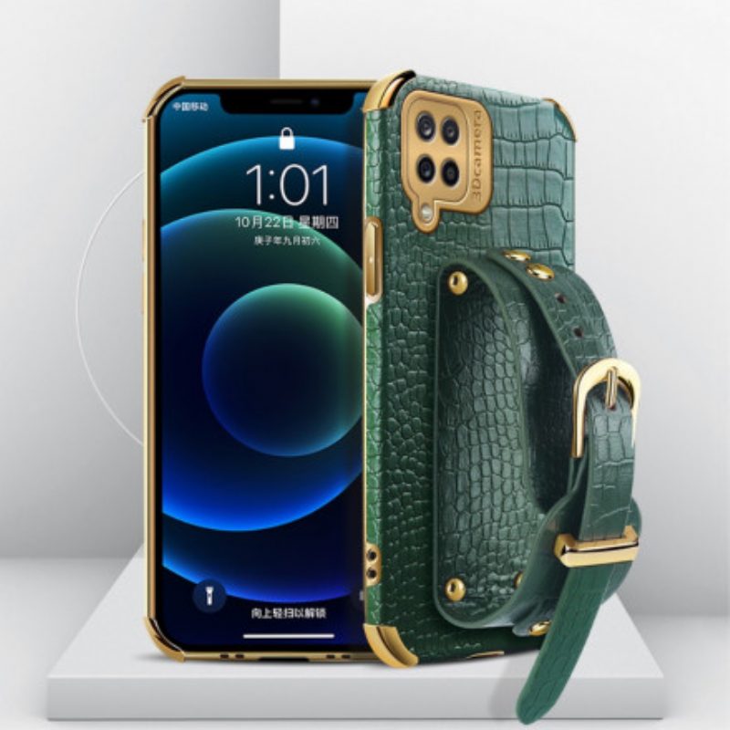 Cover Samsung Galaxy M12 / A12 Cinturino In Cocco