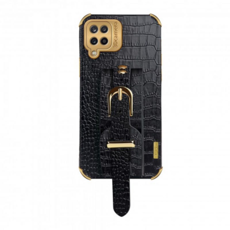 Cover Samsung Galaxy M12 / A12 Cinturino In Cocco