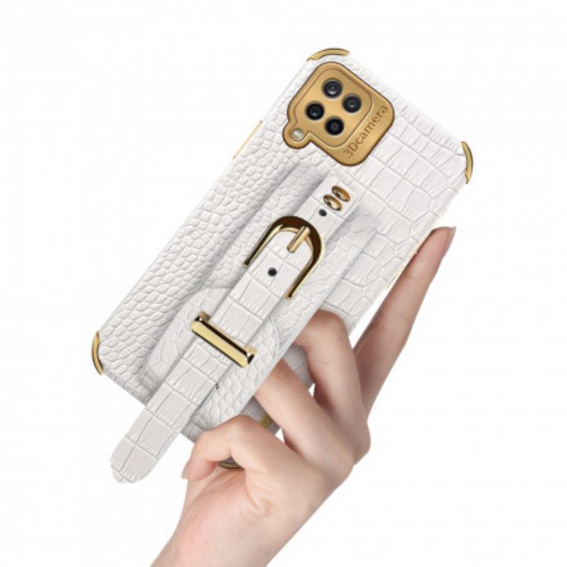 Cover Samsung Galaxy M12 / A12 Cinturino In Cocco