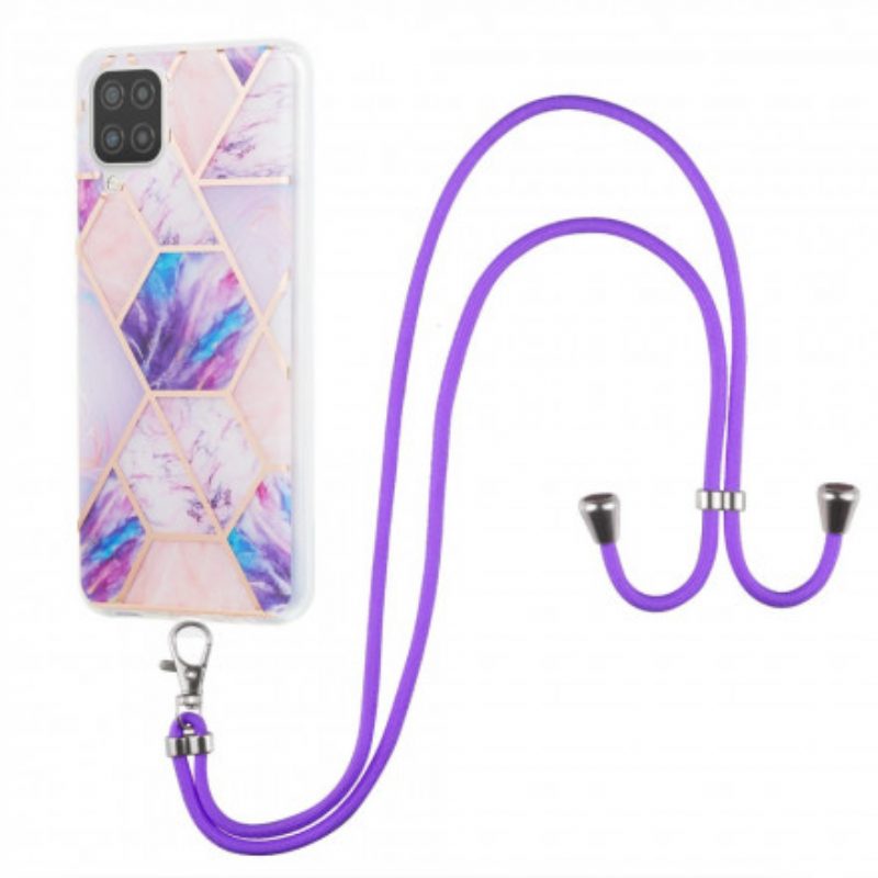 Cover Samsung Galaxy M12 / A12 Con Cordone Di Marmo