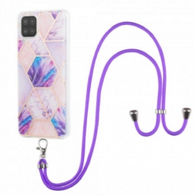 Cover Samsung Galaxy M12 / A12 Con Cordone Di Marmo