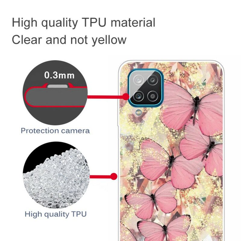 Cover Samsung Galaxy M12 / A12 Farfalle Reali