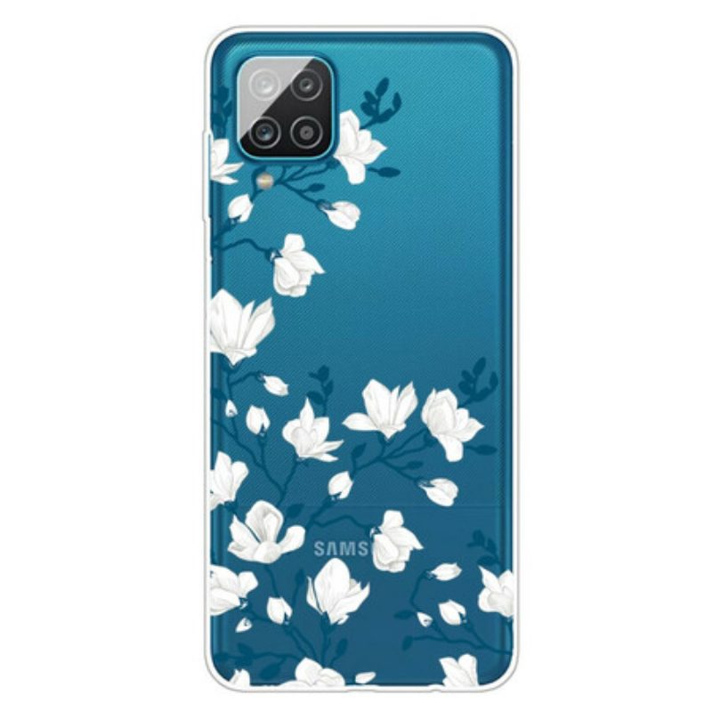 Cover Samsung Galaxy M12 / A12 Fiori Bianchi