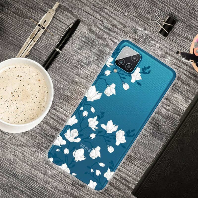 Cover Samsung Galaxy M12 / A12 Fiori Bianchi