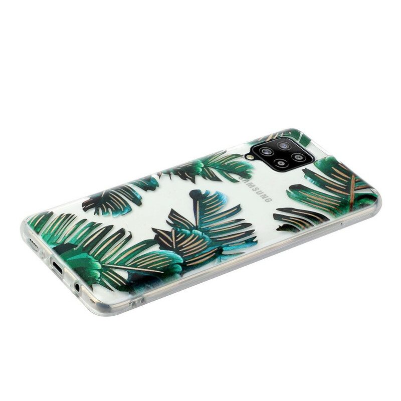 Cover Samsung Galaxy M12 / A12 /foglie Verdi Trasparenti