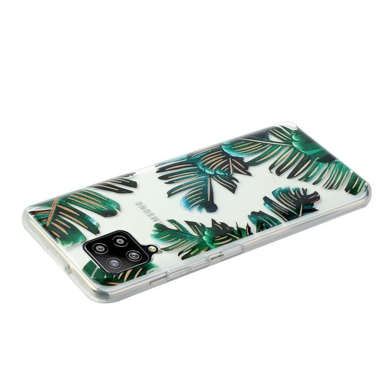 Cover Samsung Galaxy M12 / A12 /foglie Verdi Trasparenti