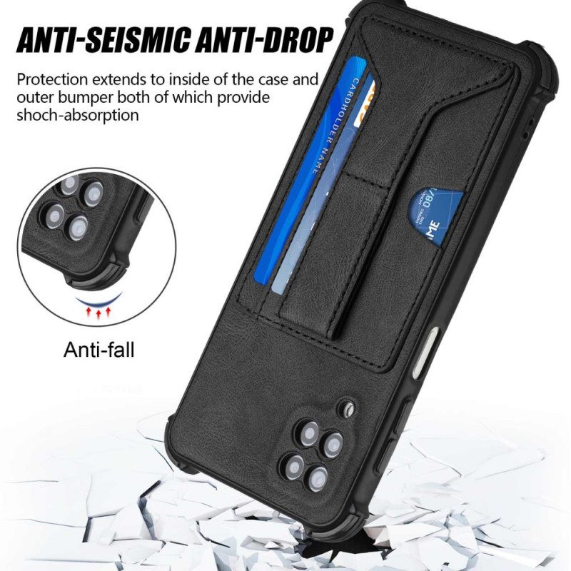 Cover Samsung Galaxy M12 / A12 Supporto In Pelle E Portacarte