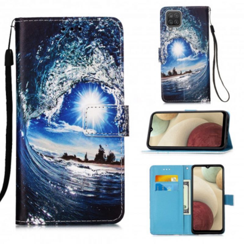 Custodia in pelle Samsung Galaxy M12 / A12 Ama L'onda