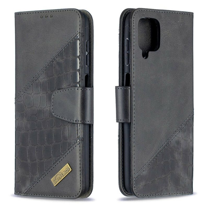 Custodia in pelle Samsung Galaxy M12 / A12 Classico Effetto Pelle Di Coccodrillo