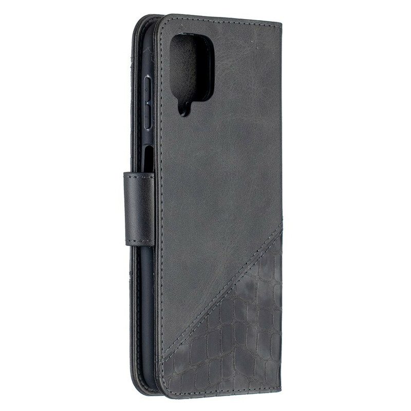 Custodia in pelle Samsung Galaxy M12 / A12 Classico Effetto Pelle Di Coccodrillo