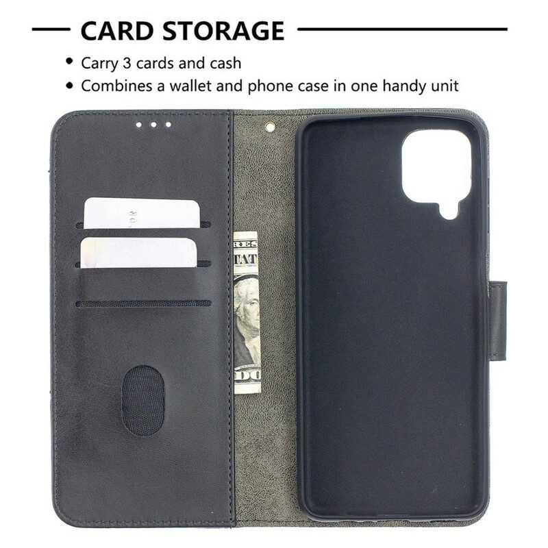 Custodia in pelle Samsung Galaxy M12 / A12 Classico Effetto Pelle Di Coccodrillo