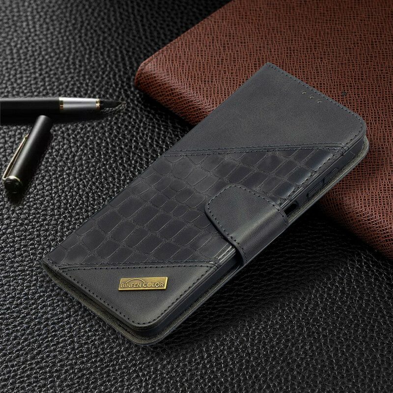Custodia in pelle Samsung Galaxy M12 / A12 Classico Effetto Pelle Di Coccodrillo