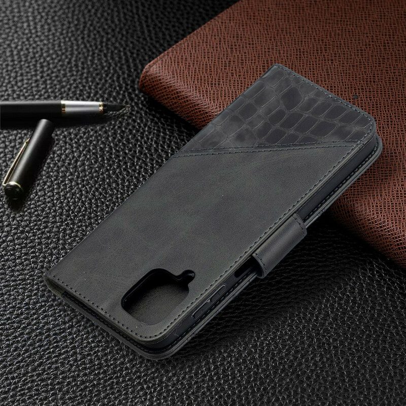 Custodia in pelle Samsung Galaxy M12 / A12 Classico Effetto Pelle Di Coccodrillo