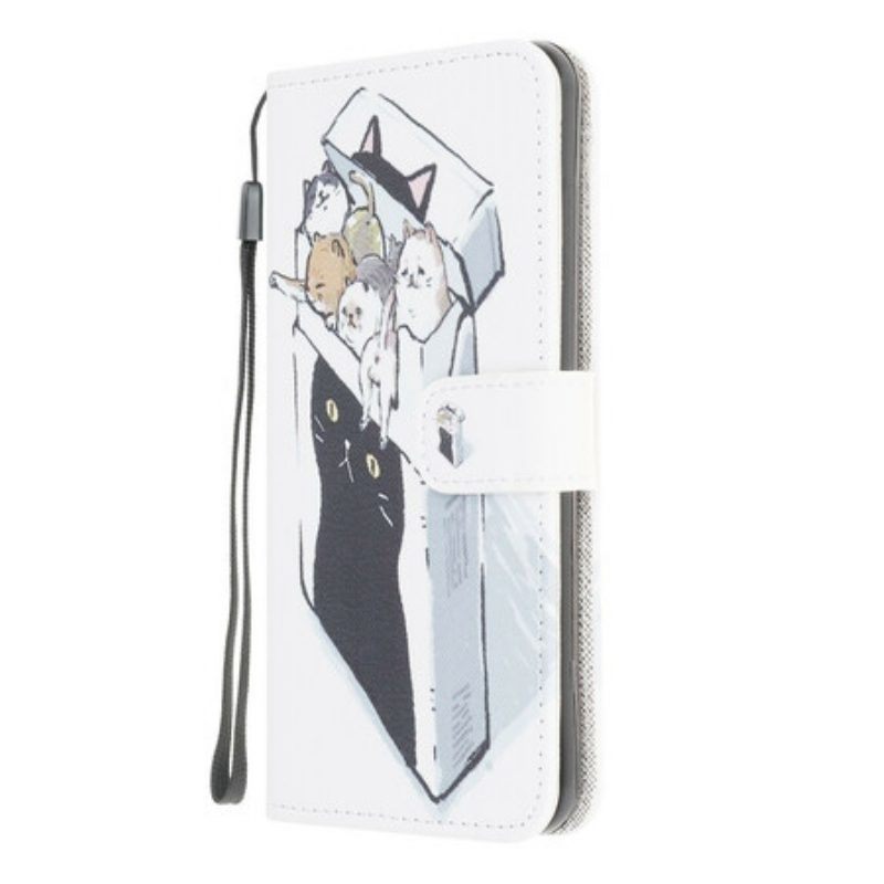 Custodia in pelle Samsung Galaxy M12 / A12 Consegna Gatti Con Perizoma
