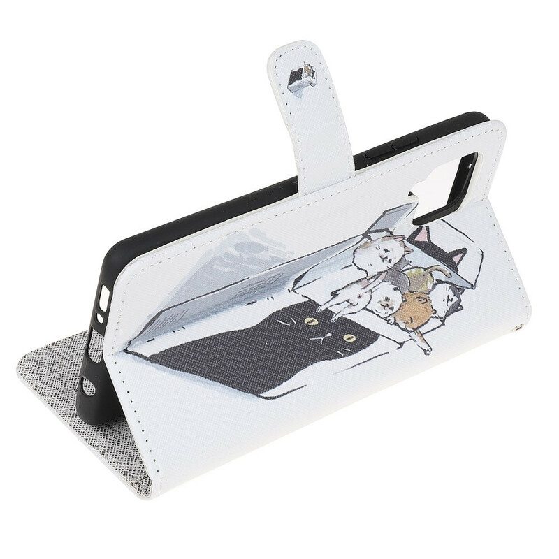 Custodia in pelle Samsung Galaxy M12 / A12 Consegna Gatti Con Perizoma