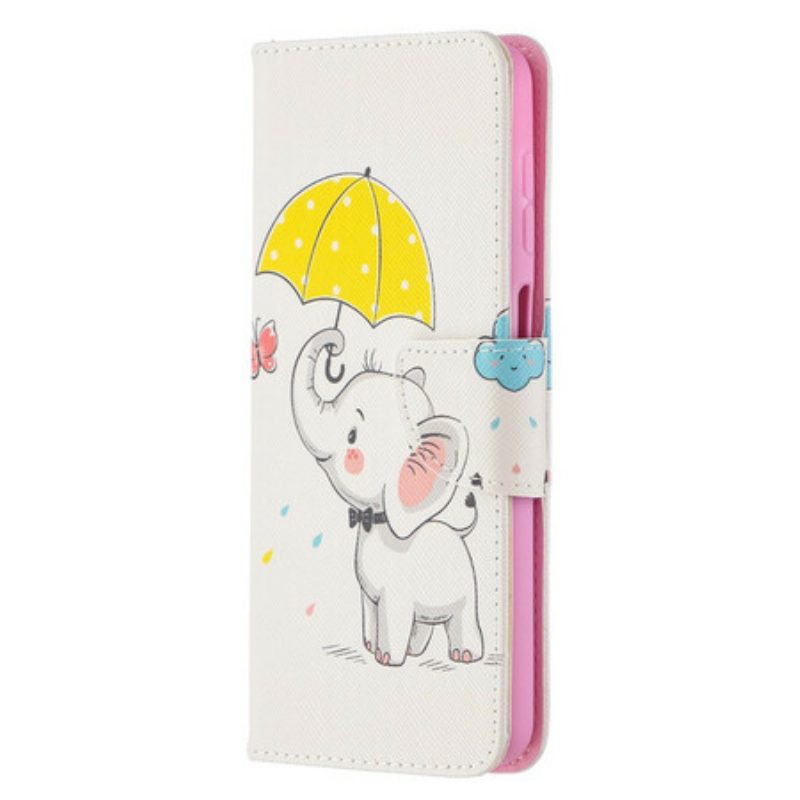 Custodia in pelle Samsung Galaxy M12 / A12 Cucciolo Di Elefante