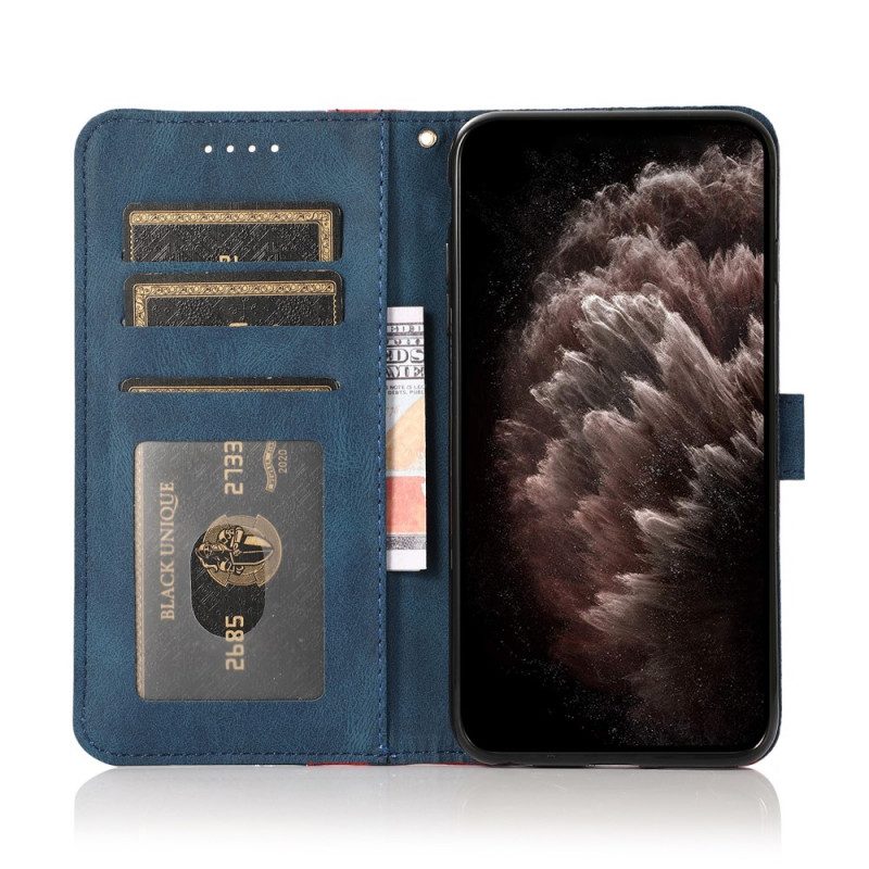 Custodia in pelle Samsung Galaxy M12 / A12 Ecopelle Triangolare Bicolore