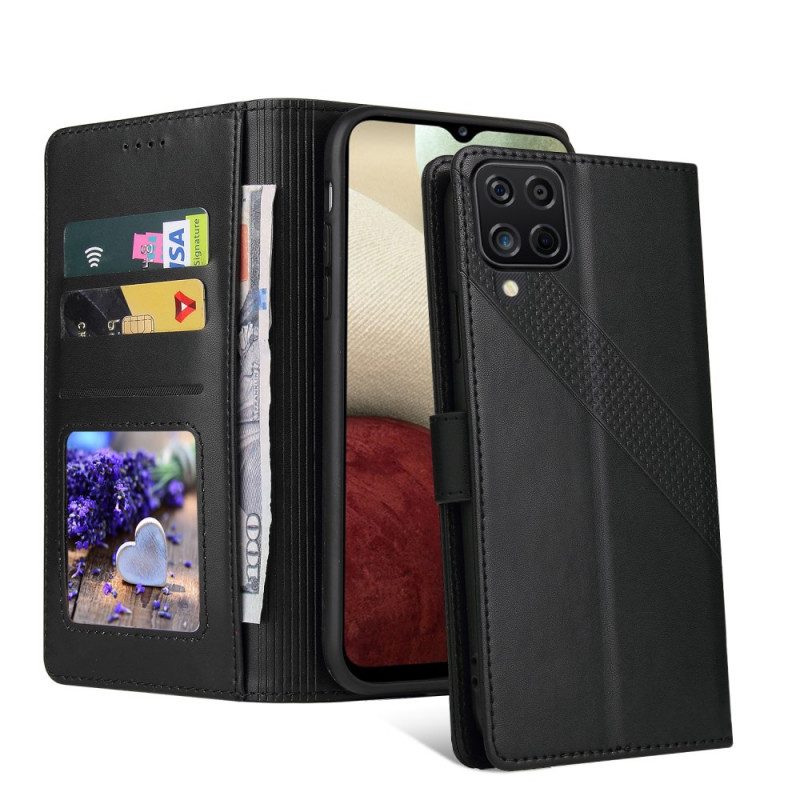 Custodia in pelle Samsung Galaxy M12 / A12 Effetto Pelle Gq.utrobe