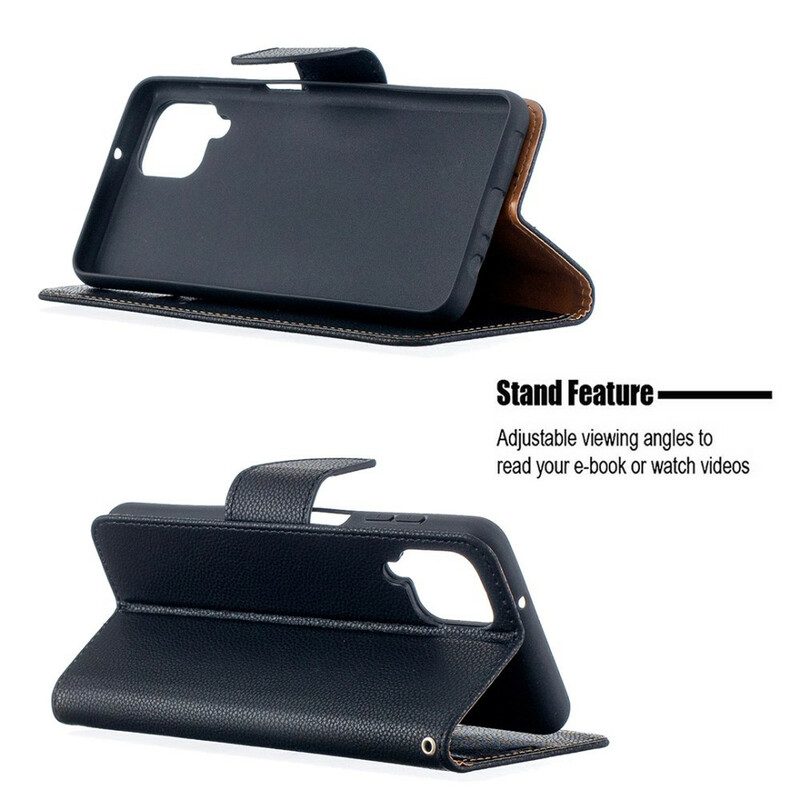 Custodia in pelle Samsung Galaxy M12 / A12 Folio Cover Litchi Rabat Obliquo