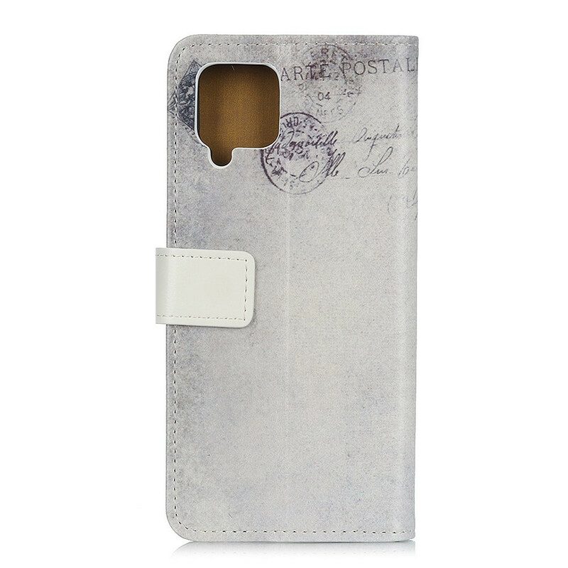 Custodia in pelle Samsung Galaxy M12 / A12 Gatto Viaggiatore