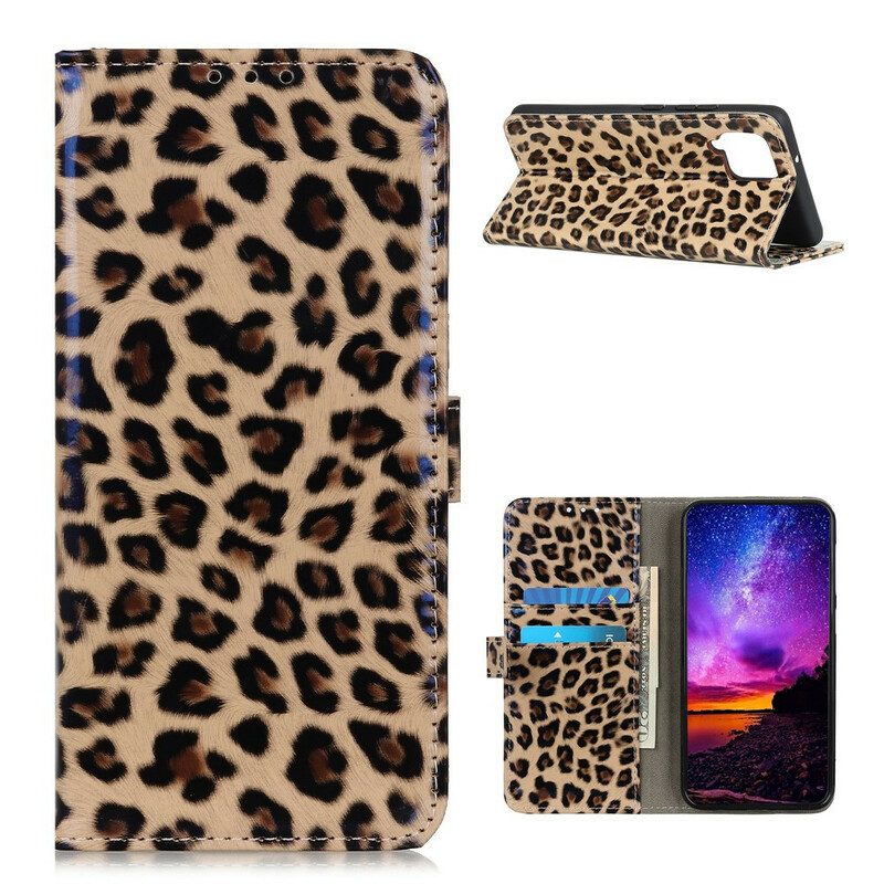 Custodia in pelle Samsung Galaxy M12 / A12 Leopardo Semplice