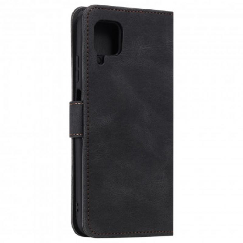 Custodia in pelle Samsung Galaxy M12 / A12 Rivetti Bicolore In Ecopelle
