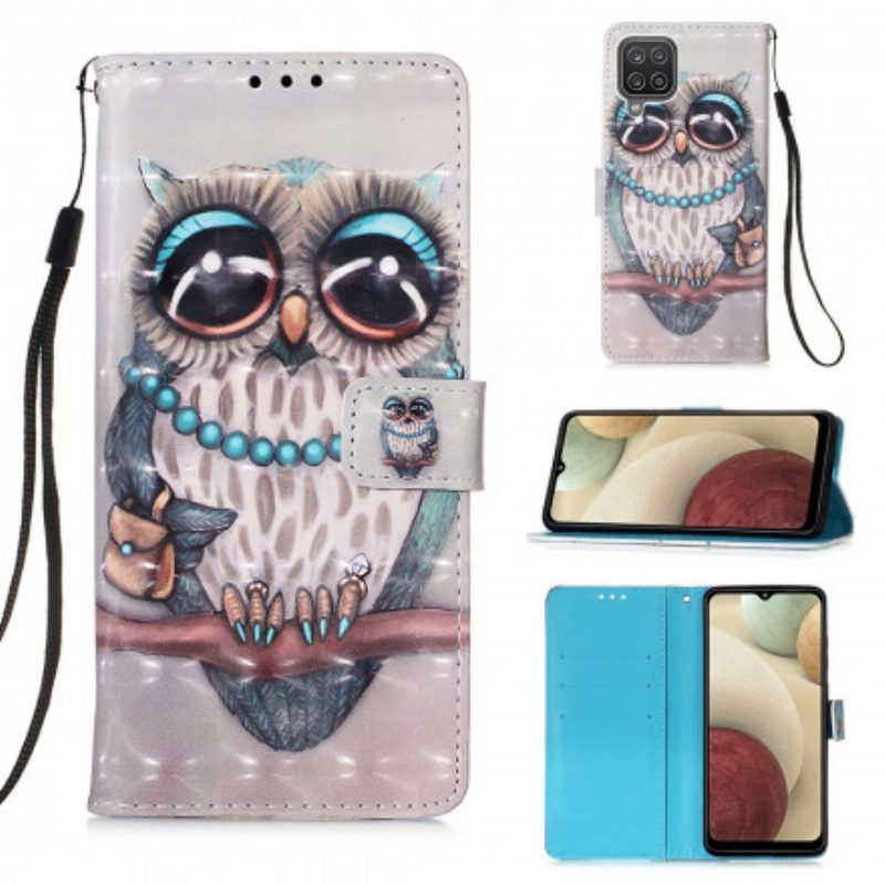 Custodia in pelle Samsung Galaxy M12 / A12 Signorina Gufo