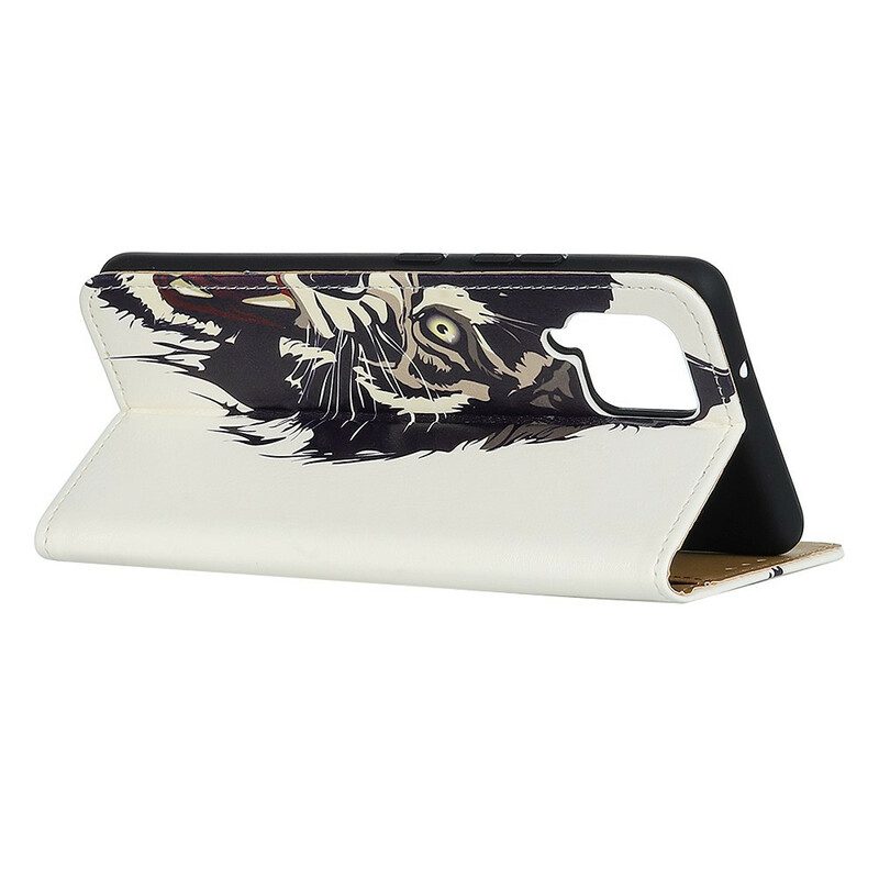 Custodia in pelle Samsung Galaxy M12 / A12 Tigre Feroce