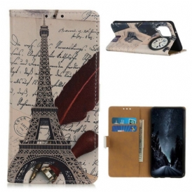 Custodia in pelle Samsung Galaxy M12 / A12 Torre Eiffel Del Poeta