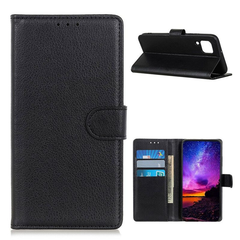 Custodia in pelle Samsung Galaxy M12 / A12 Tradizionalmente Litchi