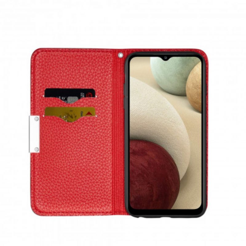 Folio Cover Samsung Galaxy M12 / A12 Custodia in pelle Ecopelle Litchi Ultra Chic