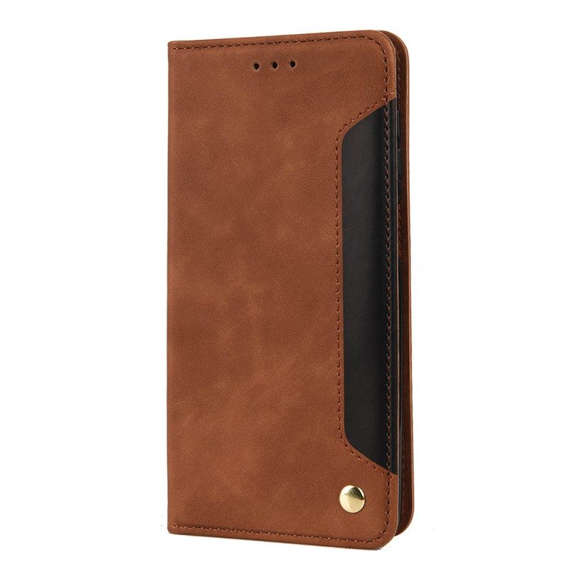 Folio Cover Samsung Galaxy M12 / A12 Custodia in pelle Effetto Pelle Business Bicolore