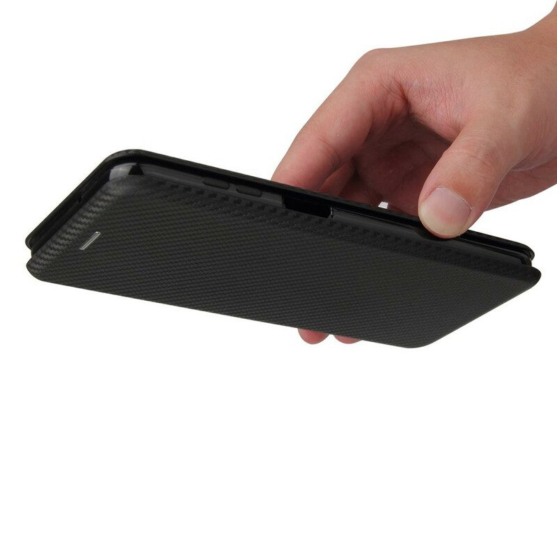 Folio Cover Samsung Galaxy M12 / A12 Custodia in pelle /fibra Di Carbonio