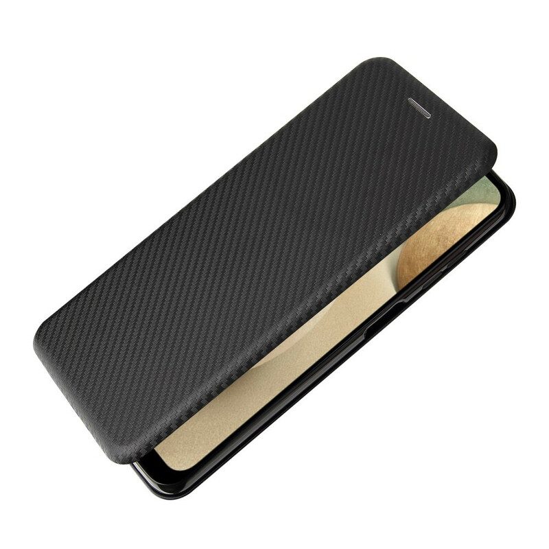 Folio Cover Samsung Galaxy M12 / A12 Custodia in pelle /fibra Di Carbonio